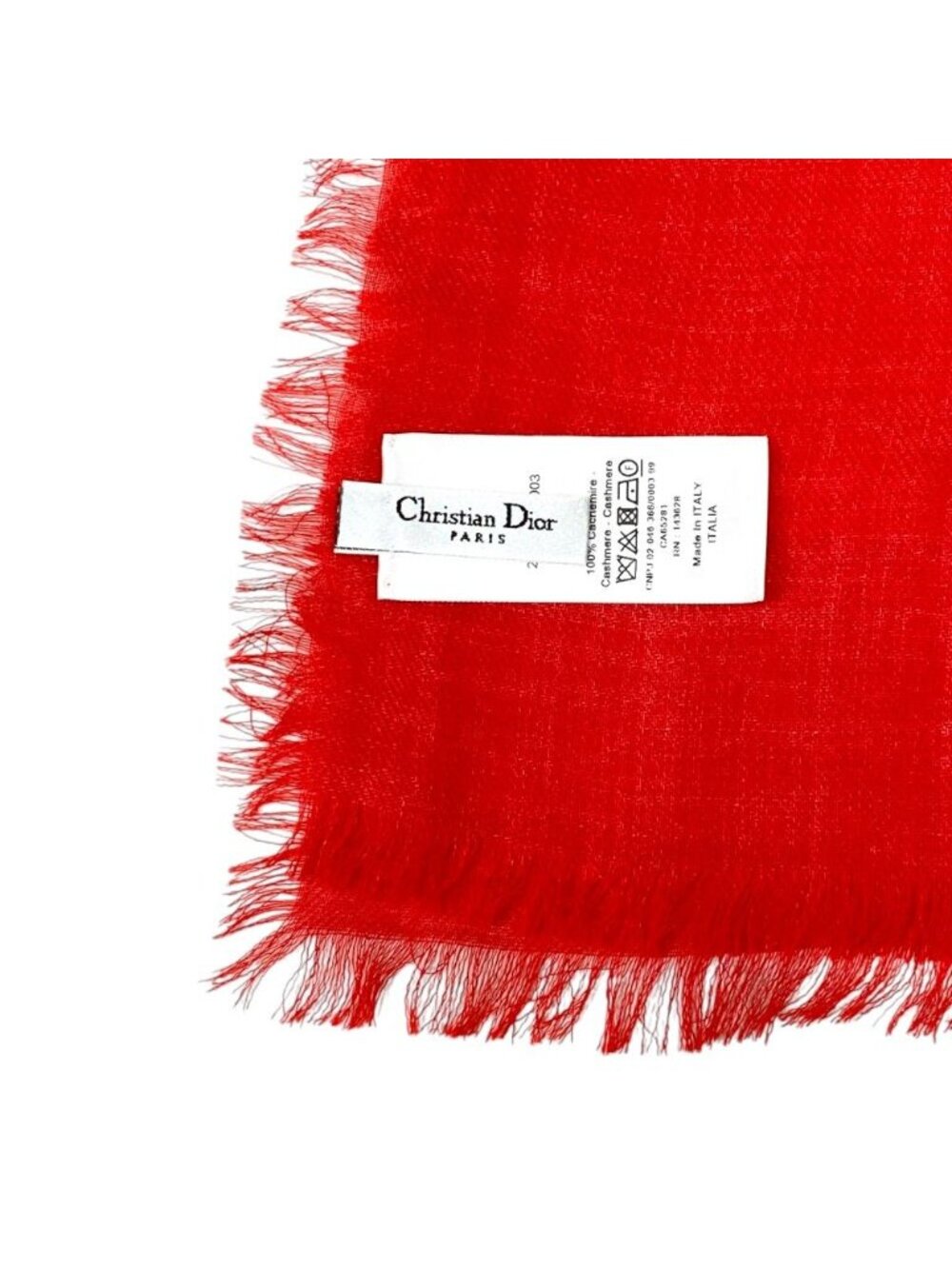 Dior Scarf Shawl Large Flower Red Cashmere Coordination Arrangement Neck Cover - Picture 10 of 10
